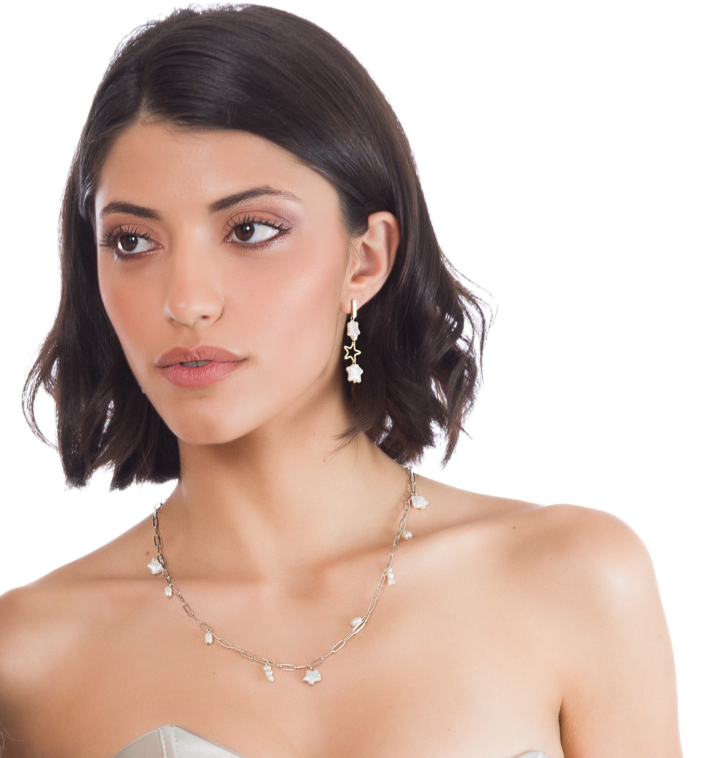 CELESTIAL - Modernt halsband med sötvattenpärlor i unika former