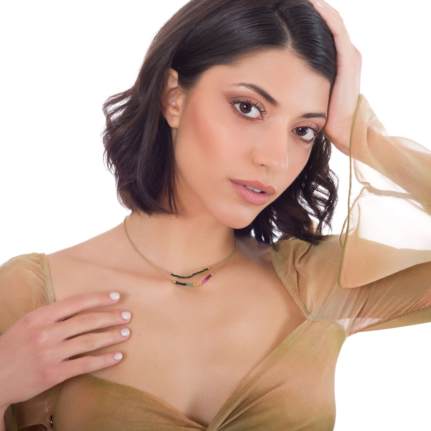 VIRIDIS – Halsband i grön turmalin för balans & välstånd